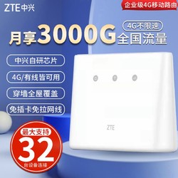ZTE 中兴 插卡MF293N无线移动免插卡路由器4G全网通cpe wifi4g转网线家