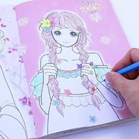 JM 吉林美术出版社 小学生美少女绘画册3-6-8岁公主女孩涂色本 儿童画画书涂鸦填色本