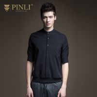 百亿补贴：PINLI 品立 新款男装纯色五分半袖短袖衬衫上衣日常百搭休闲