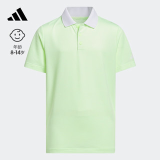 adidas高尔夫运动短袖POLO衫男大童儿童夏季阿迪达斯 绿色 152CM