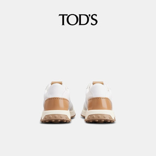 TOD'S2024春夏男士厚底鞋运动休闲鞋男鞋 白/浅灰/棕色 41 脚长26.5cm