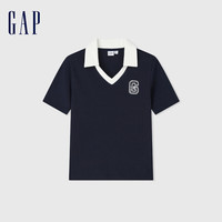 Gap 盖璞 女士高弹撞色翻领短袖POLO衫 T465266