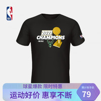 NBA 2021赛季雄鹿纪念款T恤男士休闲运动经典夏季短袖黑 黑色 S