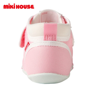MIKIHOUSE日本制双层网面夏季男女婴童透气学步童鞋防滑透气鞋机能鞋 粉色 内长19cm (适合脚长18.5cm)