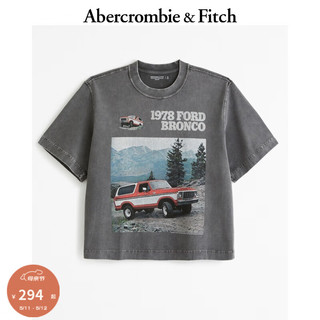 ABERCROMBIE & FITCH【重磅T】AF男装 24春夏新品时尚短款美式风复古T恤KI123-3296