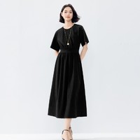 eifini 伊芙丽 针织X型静奢风黑色连衣裙女24夏装新款高级感气质裙子