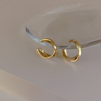 Trendolla 感交錯金屬耳圈女小眾設計復古個性簡約百搭氣質耳針耳環耳飾