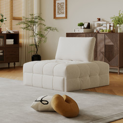 依芙晟罗蓝 沙发床布艺沙发小户型折叠两用客厅伸缩奶油风皮艺沙发