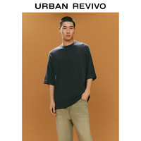 URBAN REVIVO UR2024春季新款男装时尚休闲百搭撞色圆领短袖针织衫UML940014