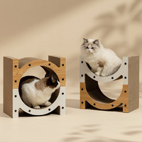 FUKUMARU 福丸 立式猫抓板 拼色 三用款（白色拼浅木纹色）1个