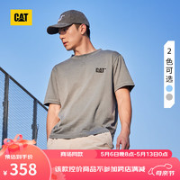 CAT卡特24夏季新品男户外水洗效果Logo印花全棉舒适短袖T恤