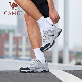 骆驼（CAMEL）2024夏季户外徒步男女鞋轻便软弹网面透气百搭休闲鞋款 G14M342693 绿黑男 42