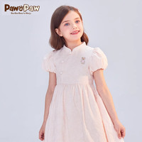 PawinPaw卡通小熊童装24年夏季女童新中式连衣裙 粉红色/25 100