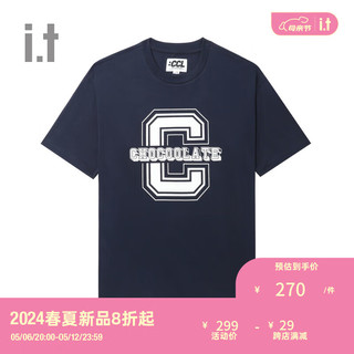 :CHOCOOLATE it 男装宽松短袖T恤2024夏季潮流活力半袖1481XUM BLG/蓝色 S
