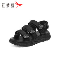 红蜻蜓休闲凉鞋2024夏季男士户外运动徒步沙滩鞋 WTT24006黑色42