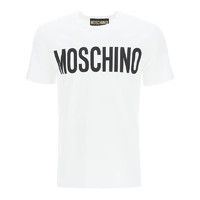 MOSCHINO 春夏圆领短袖T恤白色男女同款logo字母印花轻薄50