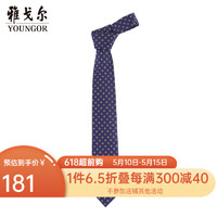 雅戈尔（YOUNGOR）领带男经典提花领带优质涤丝不易掉色顺滑挺括适合商务休闲 蓝色 散装