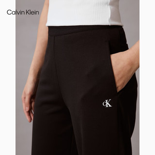 Calvin Klein Jeans24春夏女士通勤松紧腰简约ck字母针织休闲裤J223488 BEH-太空黑 M