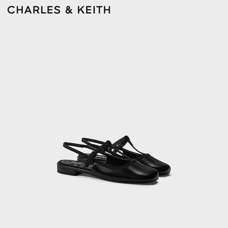 CHARLES&KEITH24夏新品平底方头T字玛丽珍包头凉鞋CK1-70900515