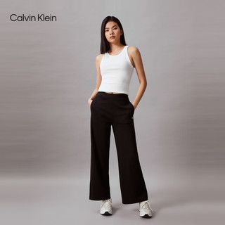Calvin Klein Jeans24春夏女士通勤松紧腰简约ck字母针织休闲裤J223488 BEH-太空黑 XS