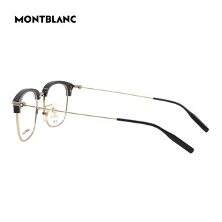万宝龙（MONTBLANC）眼镜框眉线框近视眼镜架MB0316OA 002+国产1.6镜片 002黑金色