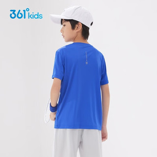 361° 童装男女童短袖针织衫 夏季新款速干儿童T恤中大童上衣 波仕蓝 160cm