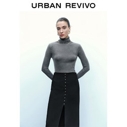 URBAN REVIVO UR2024春季新款女装时尚基础打底百搭修身高领针织衫UWB940002