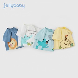 JELLYBABY 杰里贝比女童短袖t恤2024新款儿童夏季上衣男童童装衣服5宝宝夏装