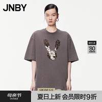 JNBY24夏T恤棉质宽松圆领5O5113430 207/深咖 XS