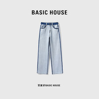 Basic House/X百家好季牛仔直筒裤B0623B505322 牛仔蓝 XL（120-135斤）