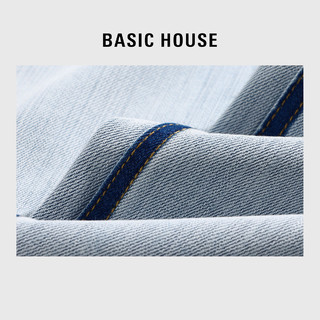 Basic House/X百家好2023夏季新款牛仔直筒裤B0623B505322 牛仔蓝