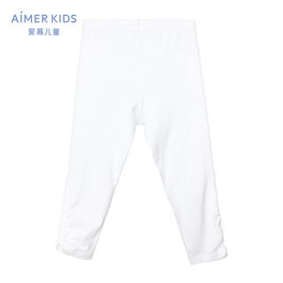 Aimer kids爱慕儿童舒适打底裤七分打底裤AK182P31 白色 160