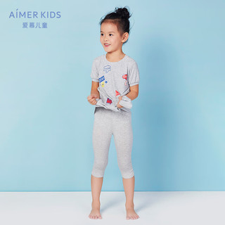 Aimer kids爱慕儿童舒适打底裤七分打底裤AK182P31 白色 150