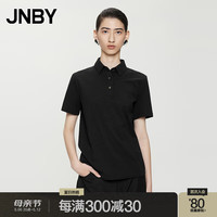 JNBY江南布衣24夏polo衫T恤女短袖极简直筒休闲通勤5X4110030 001/本黑 XS