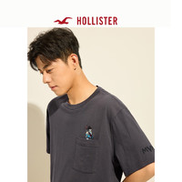 HOLLISTER【草莓音乐节】24夏美式短袖T恤男女KI323-4029 深灰色 S