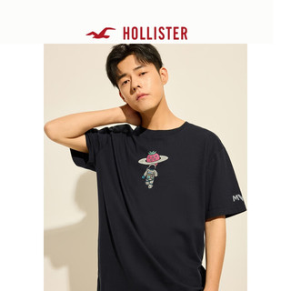 HOLLISTER【草莓音乐节】24夏美式短袖T恤男女KI323-4029 黑色 XXL