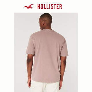 HOLLISTER24夏季美式宽松短款圆领短袖T恤男女KI324-4119 紫红色水洗 S (175/92A)