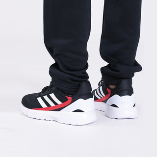 阿迪达斯 （adidas）儿童运动鞋跑步鞋青少年休闲鞋 黑红色 35.5码