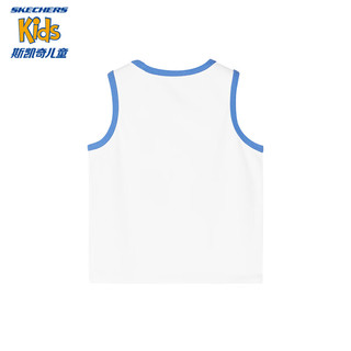 Skechers斯凯奇童装男童针织背心儿童夏季户外运动休闲透气上衣L224B054 雪白色/00QF 100cm