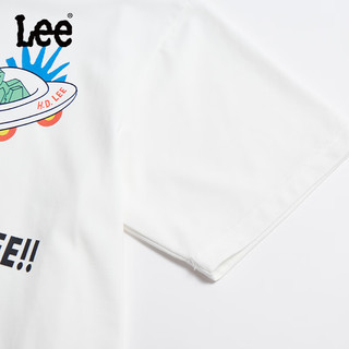 Lee童装儿童短袖T恤2024夏季运动上衣男女童休闲百搭打底衫 白色 160cm