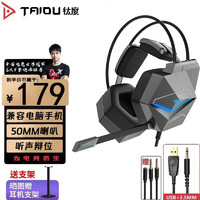 TAIDU 钛度 THS306A1 幻龙之眼 耳罩式头戴式有线耳机 黑色 3.5mm