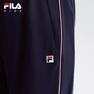 FILA【旋冰科技】斐乐童装儿童裤子2024夏中大童女童针织长裤 RD宝蓝-NV 160