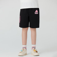 Kappa Kids卡帕儿童夏季短裤夏季2024外穿速干宽松裤子五分休闲运动裤 黑色 170