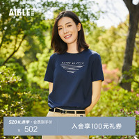 AIGLE 艾高 短袖T恤2024年早春DFT速干吸湿排汗SILVADUR抗菌女 帝国深蓝 AT491 M(165/88A)