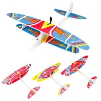 达闻西 电动泡沫飞机usb充电手抛双翼滑翔机户外儿童玩具拼装航空模型 10分钟续航 -泡沫飞机