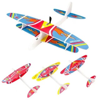 电动泡沫飞机usb充电手抛双翼滑翔机户外儿童玩具拼装航空模型 10分钟续航 -泡沫飞机