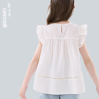 迪士尼女童衬衫夏装儿童白衬衣纯棉大童短袖上衣童装 X84215粉色 170cm  170/适合165-170cm