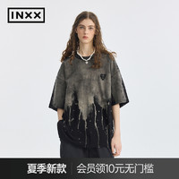 INXX 英克斯 APYD 喷马骝褪色渐变短袖男女同款美式做旧半袖T恤潮牌