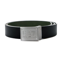 阿玛尼 EMPORIO ARMANI（ARMANI）皮带 男士织物EA7金属板扣式双面用腰带 245524 8A693 黑色/绿色 110