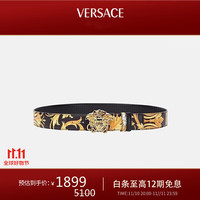 范思哲（VERSACE）男士美杜莎金色印花可调节腰带【宽4CM】95 95（2尺5-2尺8）